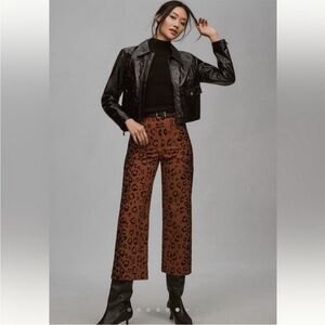 The Colette Cropped Wide-Leg AnimalAnthropologie Maeve the Colette leopard print